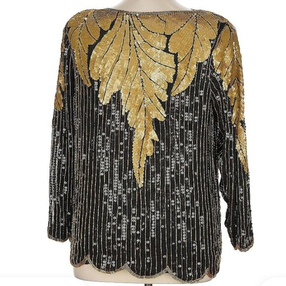 Vintage Royal Feelings SM Sequin Beaded Top Silk - Picture 2 of 8